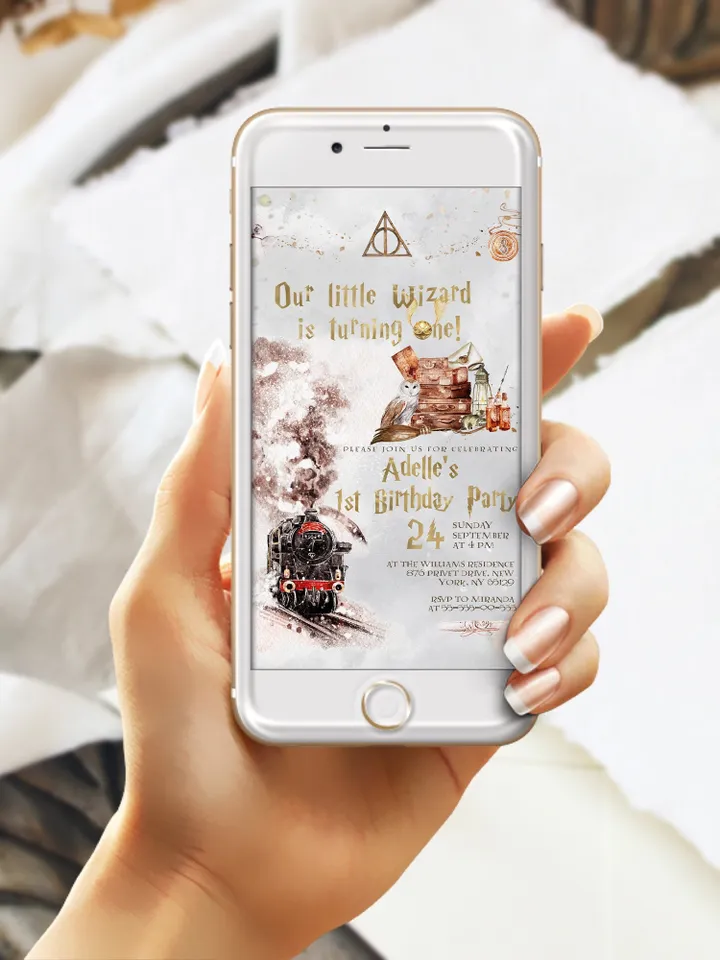 The Chosen One Invitation; Wizard Birthday Party; Magic School 1st Birthday Invitation Template; Editable Wizarding World Invitation; W8