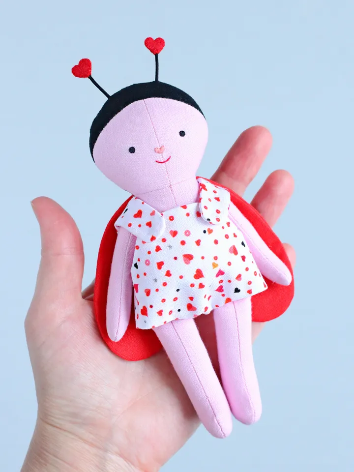 PDF Mini Love Bug Stuffed Animal (Valentine's Day Collection) Sewing Pattern
