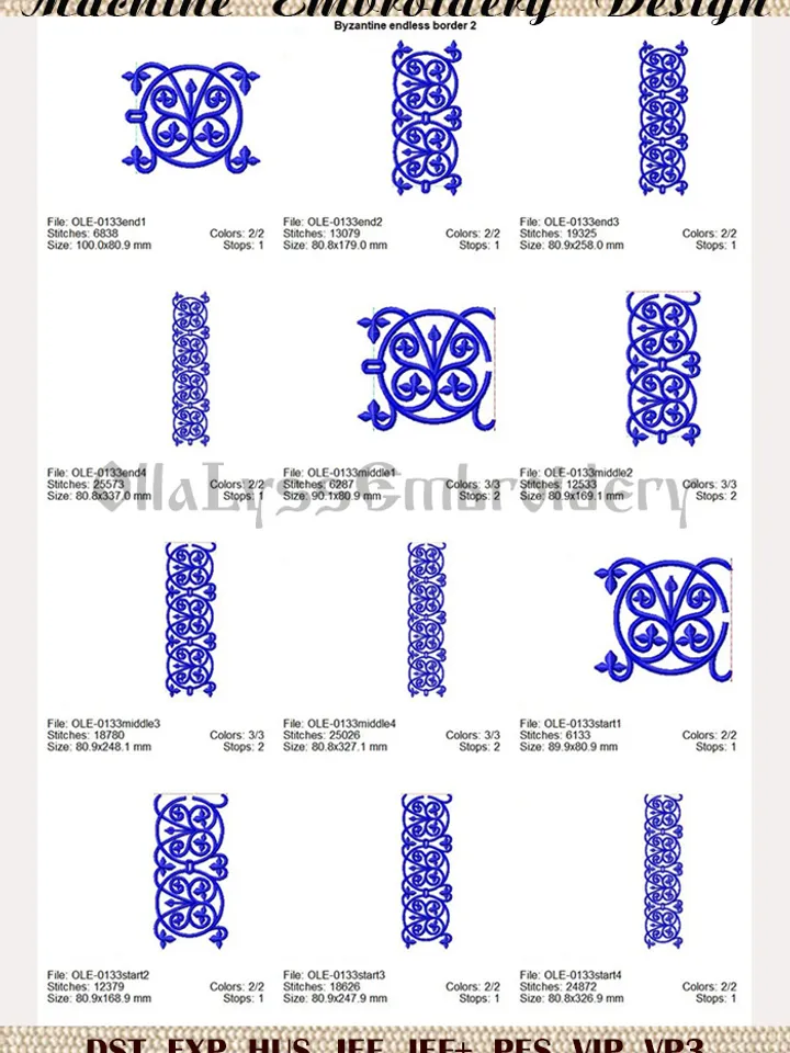 Byzantine endless border 2 set of designs