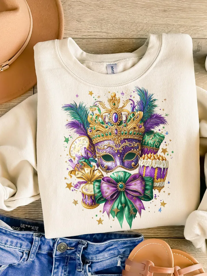 Mardi Gras Coquette PNG, Mardi Gras Png, Fleur De Lis Png, Mardi Beads Louisiana Festival Shirt Design, King Cake Png, Fat Tuesday Png