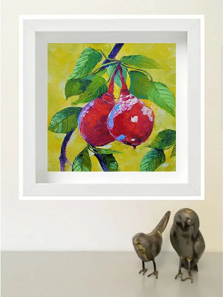 Pear Painting Fruit Original Art Tree Wall Art Impasto Oil Painting Canvas