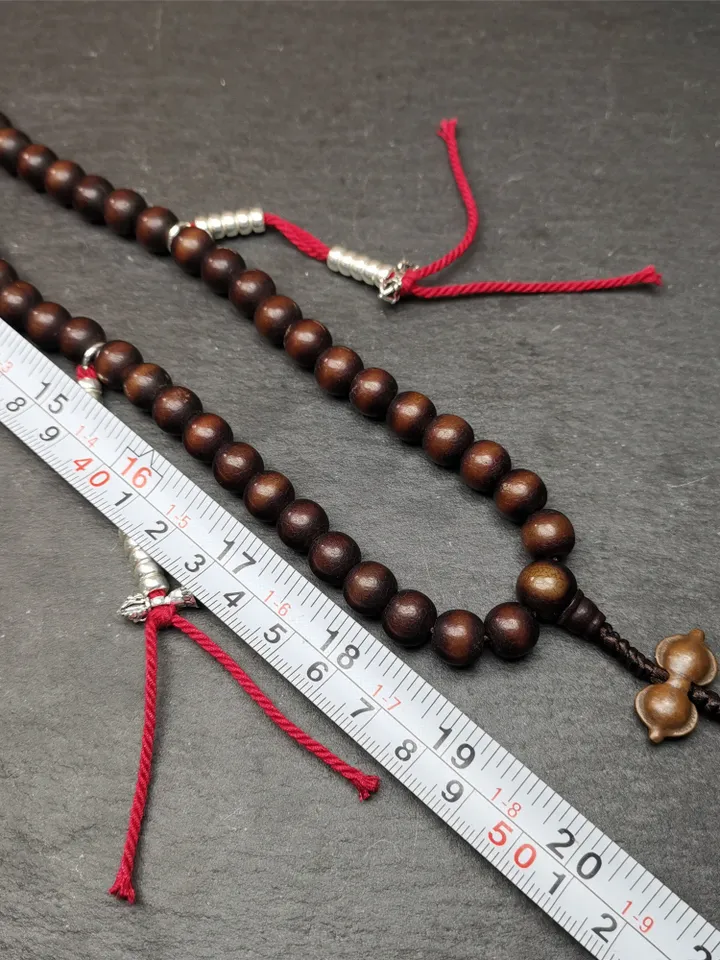 Gandhanra Old Tibetan 108 Prayer Beads,9.6mm Bodhi Root Bead Mala Necklace,39" Length