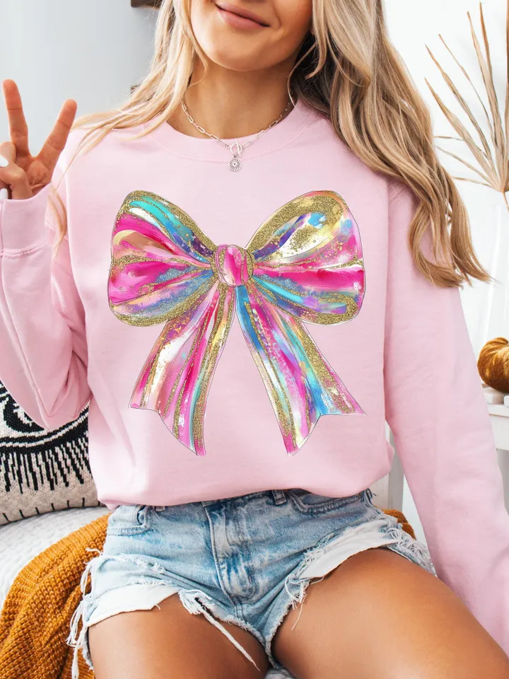 Valentines Day Bow Png, Brushstroke Valentines Png, Retro Valentine Png, Pink, Coquette Png, Girls Valentine Png, Valentine Shirt Design