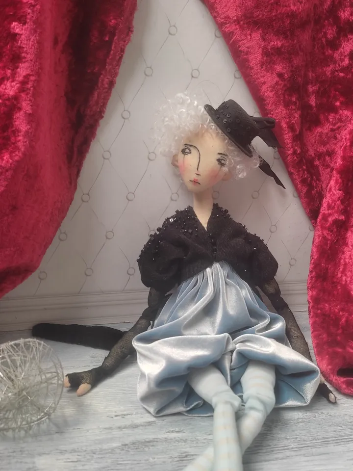 Circus art textile doll