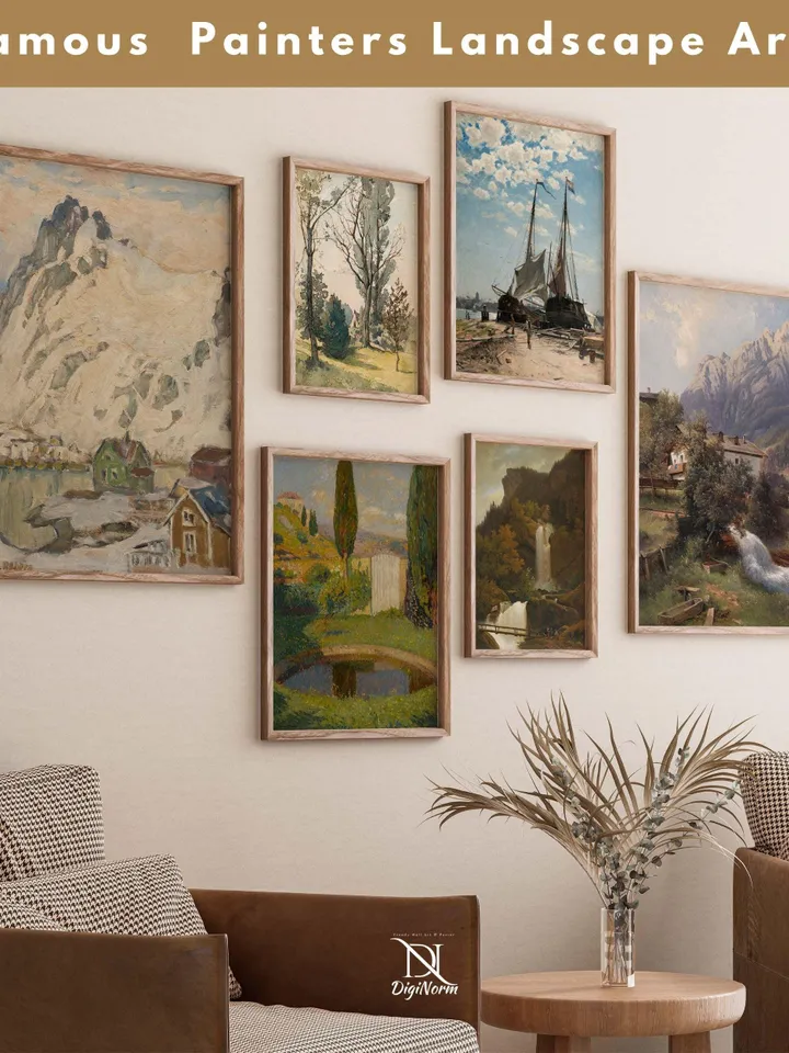43500+ Vintage Country Landscape Poster Set Digital Nature Paintings Bundle Antique Mountain Wall Art Printable Scenic Home Decor Download