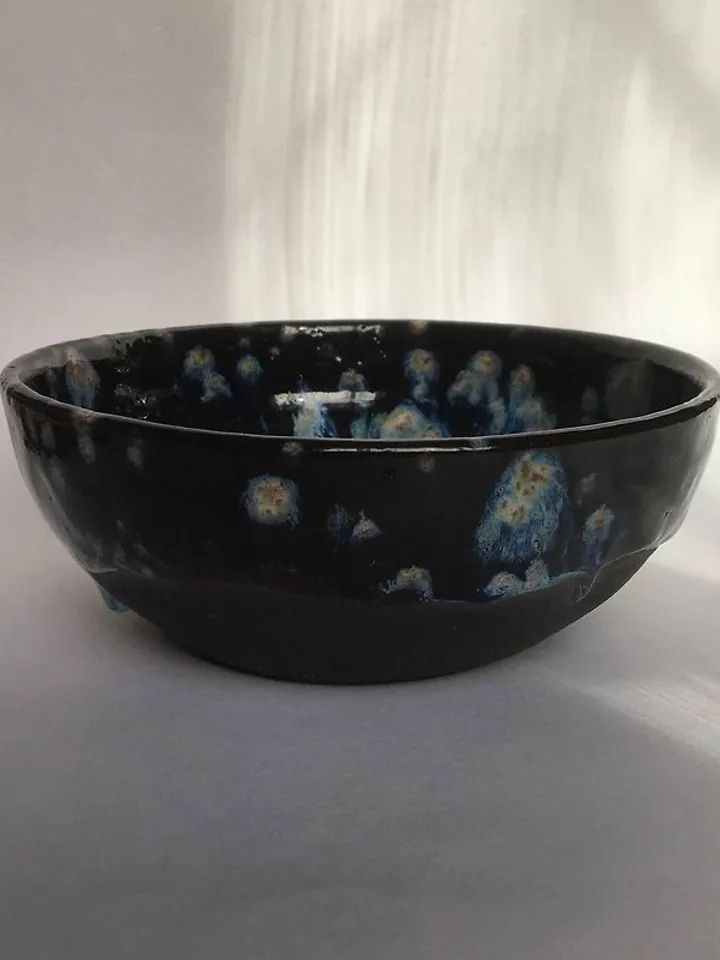 Galaxy Vincent van Gogh Dripping Crystals Glaze Ceramic Bowl