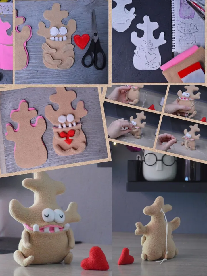 PDF sewing pattern set: movable plush toys Lemon & Ginger softies
