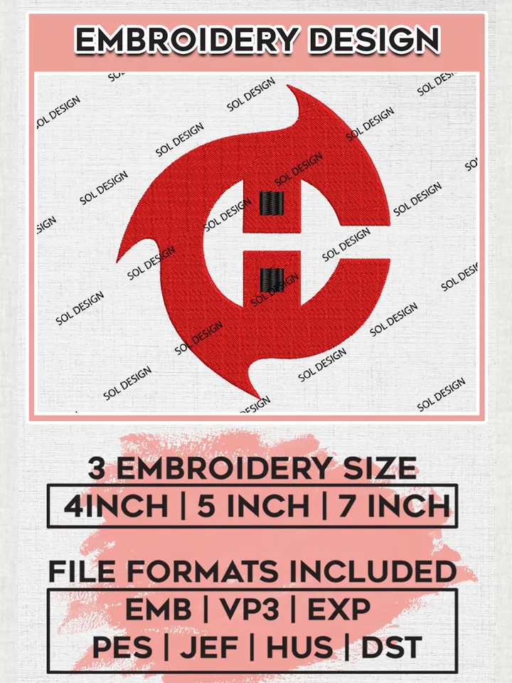 NHL Hurricanes Logo Embroidery Files, NHL Carolina Hurricanes Embroidery Designs, NHL Teams, 3 sizes, NHL Machine embroidery designs, Digital Download