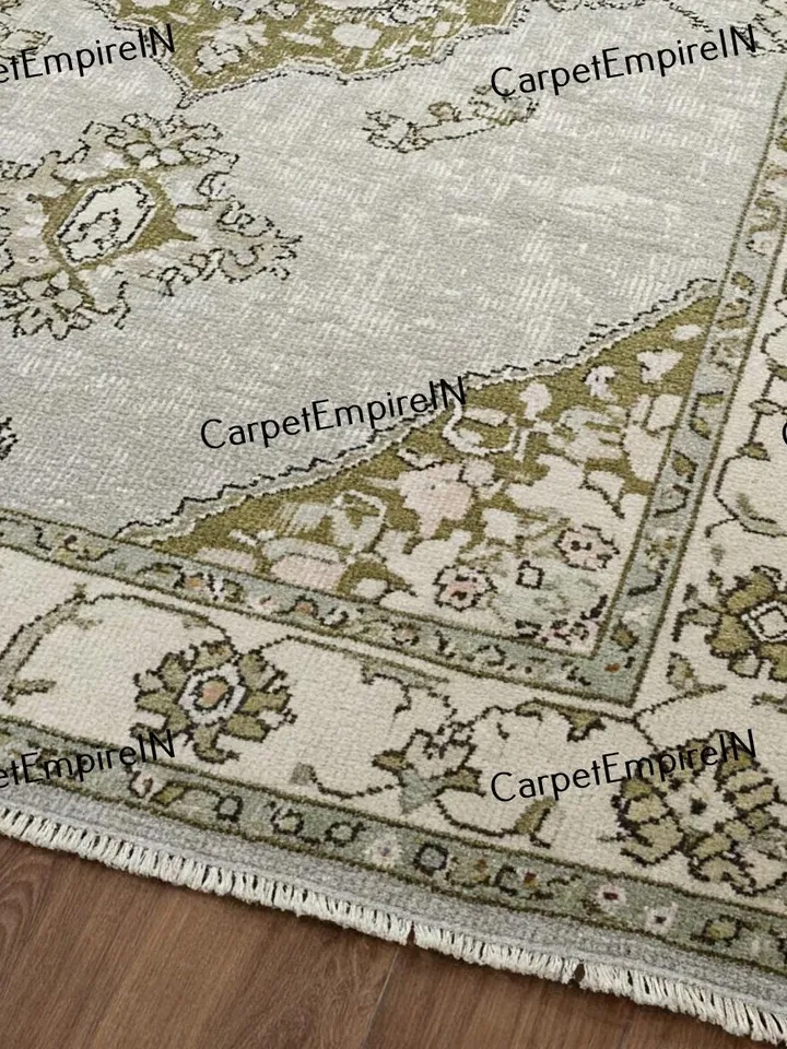 Exquisite Green Modern Oushak Hand Knotted Rug4x6,5x8,6x9,8x10,9x12,10x14 ft Handmade Rugs for Living Room-Antique Contemporary rug,kids rug