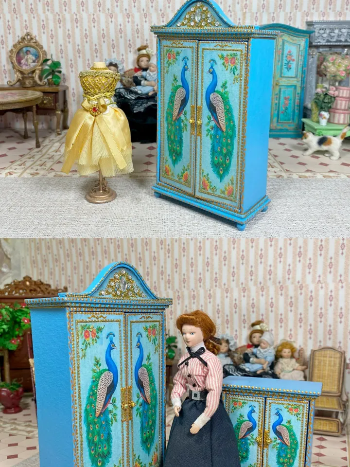 Furniture for dolls. 1:12. Handmade. Doll cabinet, doll stand. Furniture set.