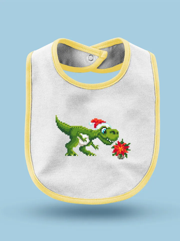 Funny dinosaur christmas cross stitch pattern PDF download, Set of 2 dinosaur cross stitch chart, Dino pattern digital PDF, Poinsettia #N114