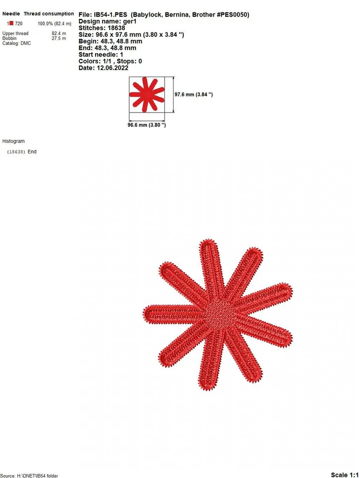 Free Standling Lace Сhrysanthemum Flower FSL Embroidery pattern Crochet motif 3D floral digital embroidery pattern