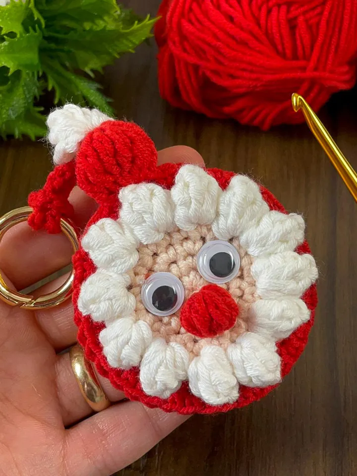 Crochet Santa Claus Keychain and Ornament PDF Pattern, DIY Christmas Decoration, Handmade Festive Keyring, Holiday Crochet Design