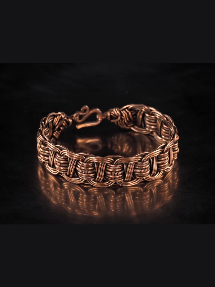 Wire wrapped copper bracelet for woman Antique style copper jewelry WireWrapArt