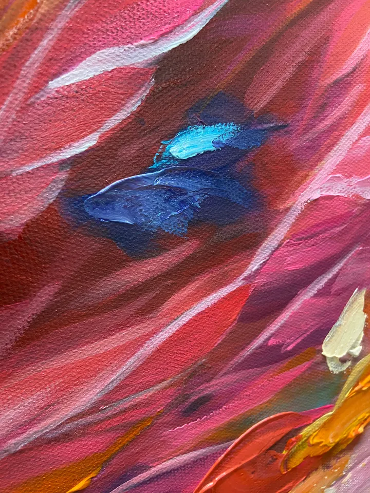 Original Colorful Feathers Oil Painting On Canvas, Large Wall Art, Abstract Colorful Painting, Custom Painting, Living room Home Wall Decor