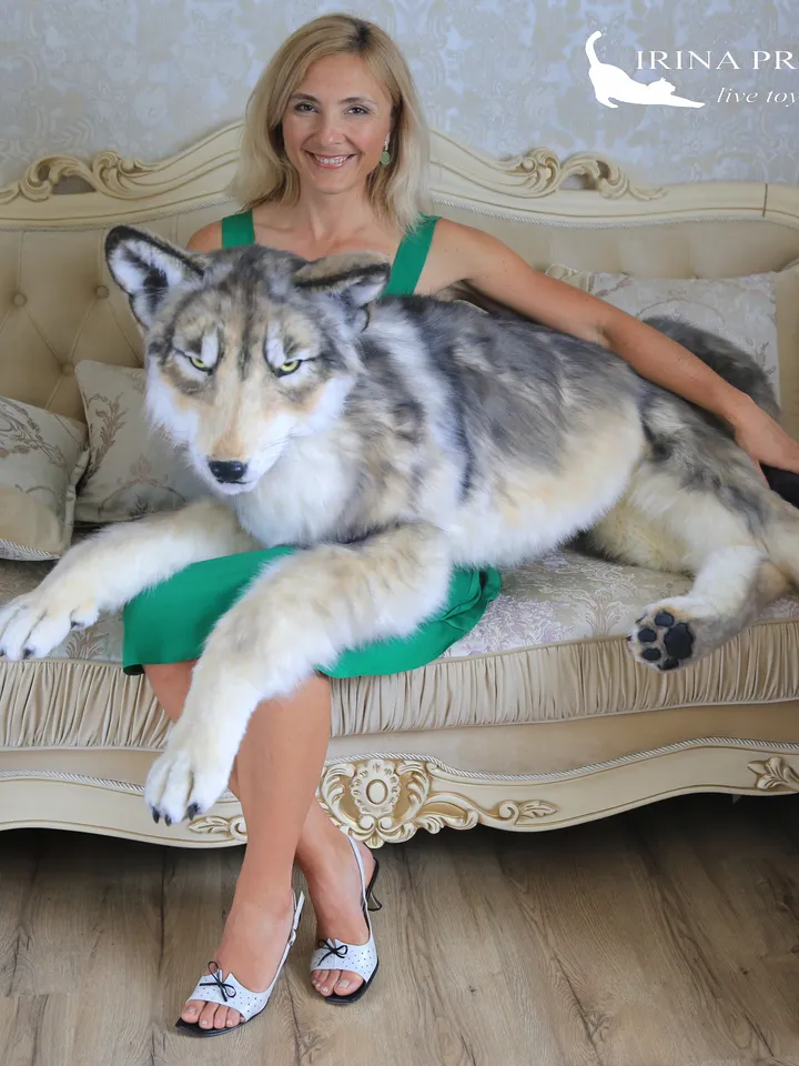 Wolf realistic plush animals. Ooak toy. Wolf stuffed toy