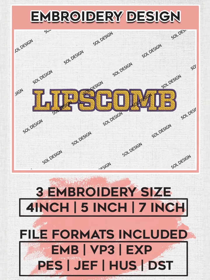 NCAA Lipscomb Bisons Wordmark Logo Machine Embroidery Design, NCAA Lipscomb Bisons Team Design Design files, NCAA Team Embroidery Designs, NCAA Machine Embroidery Designs, Digital Download