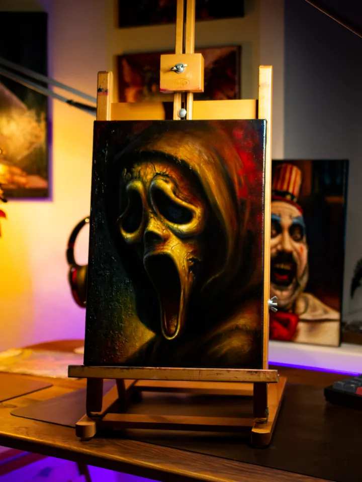 Original oil painting Scream Ghostface