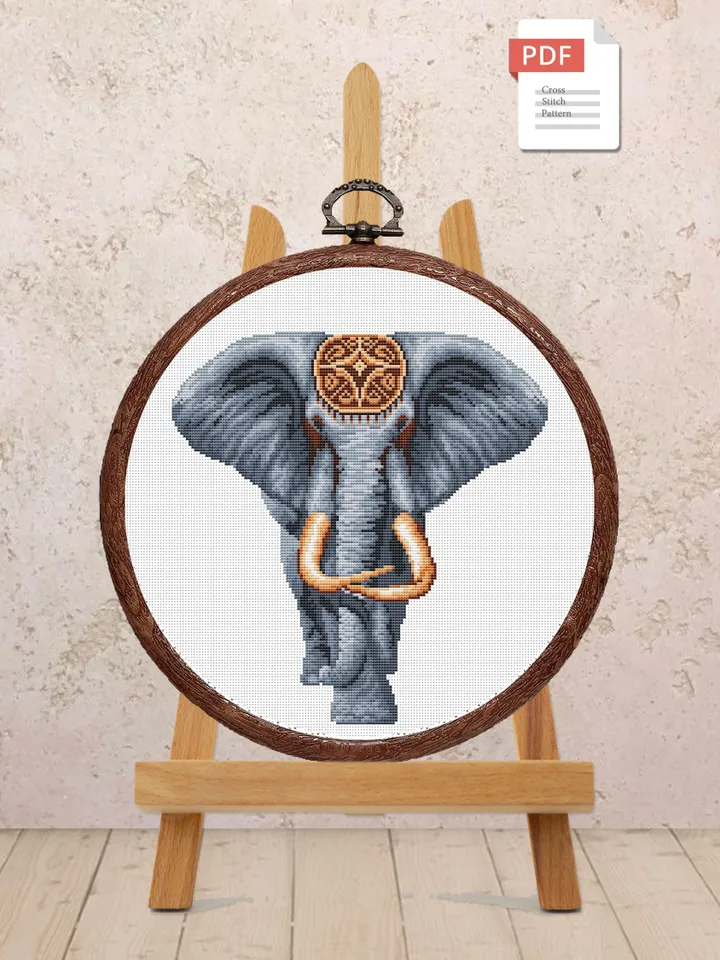 The Elephant Cross Stitch Pattern, Animal Cross Stitch, Embroidery Elephant, Savana Cross Stitch Pattern, Modern Cross Stitch #anm016