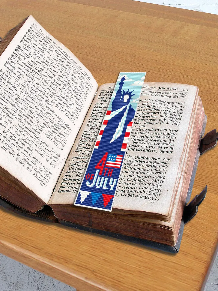 Bookmark USA cross stitch pattern digital PDF Handmade bookmark 4th of July embroidery beginners Instant download Independence Day #B20
