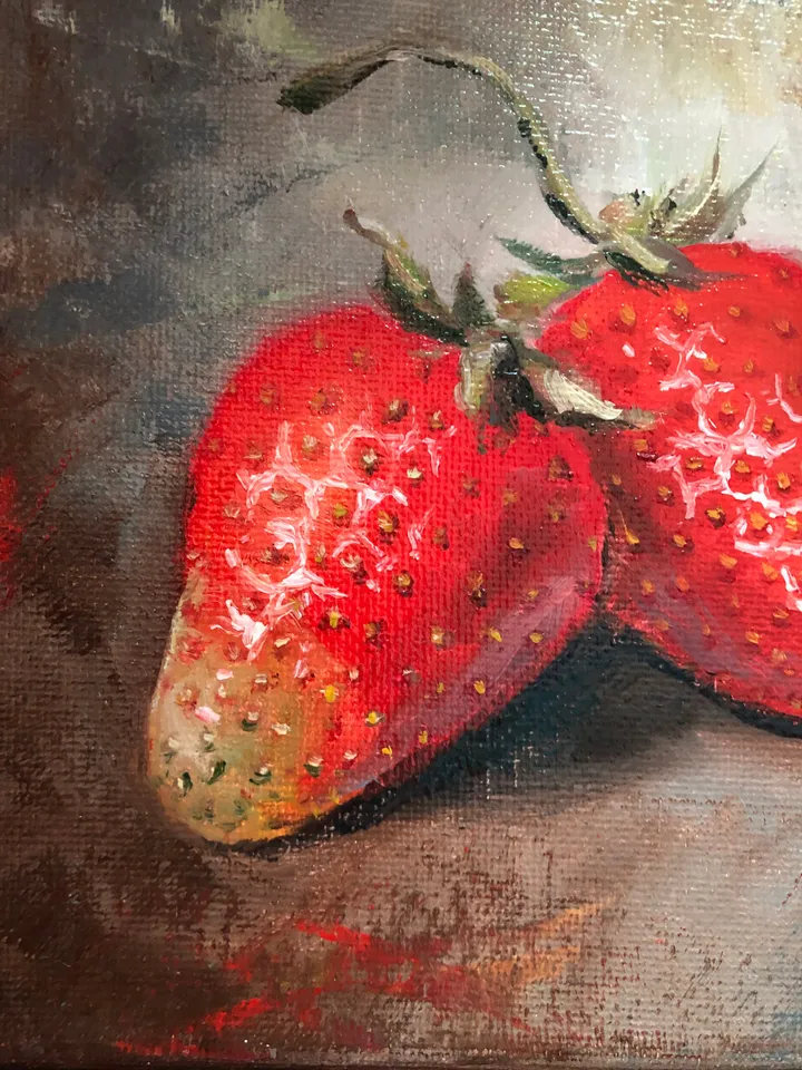 Fruits Painting on Canvas Kitchen Still life Strawberry Painting