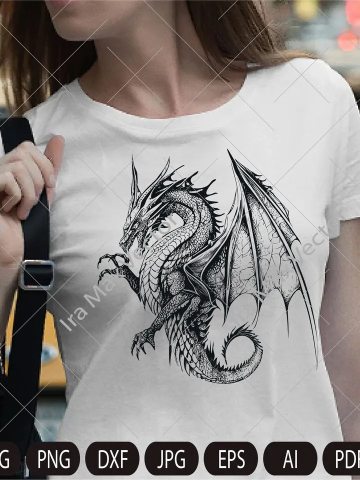 Dragon svg, Dragon detailed, Dragon flying, Dragon Vector, Chinese Dragon SVG, Fantasy Dragon SVG, Asian dragon Svg, Dragon Silhouette