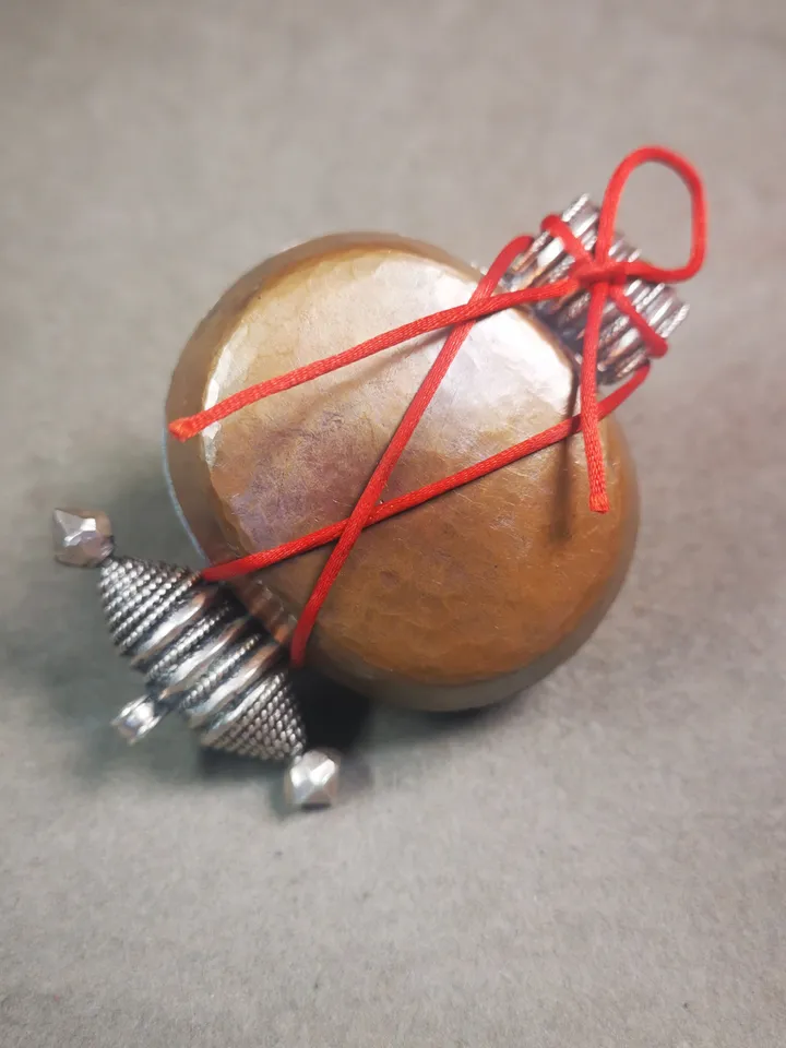 Gandhanra Handmade Gau Ghau Shrine, Chiseled Mini Tibetan Buddhist Altar Amulet Pendant,Made of Sterling Silver,Copper,Agate