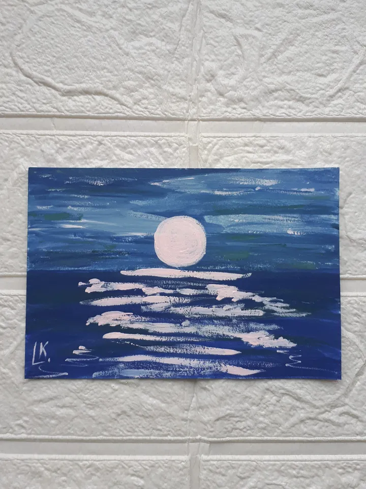 Sunset Miniature #6, Seascape Painting