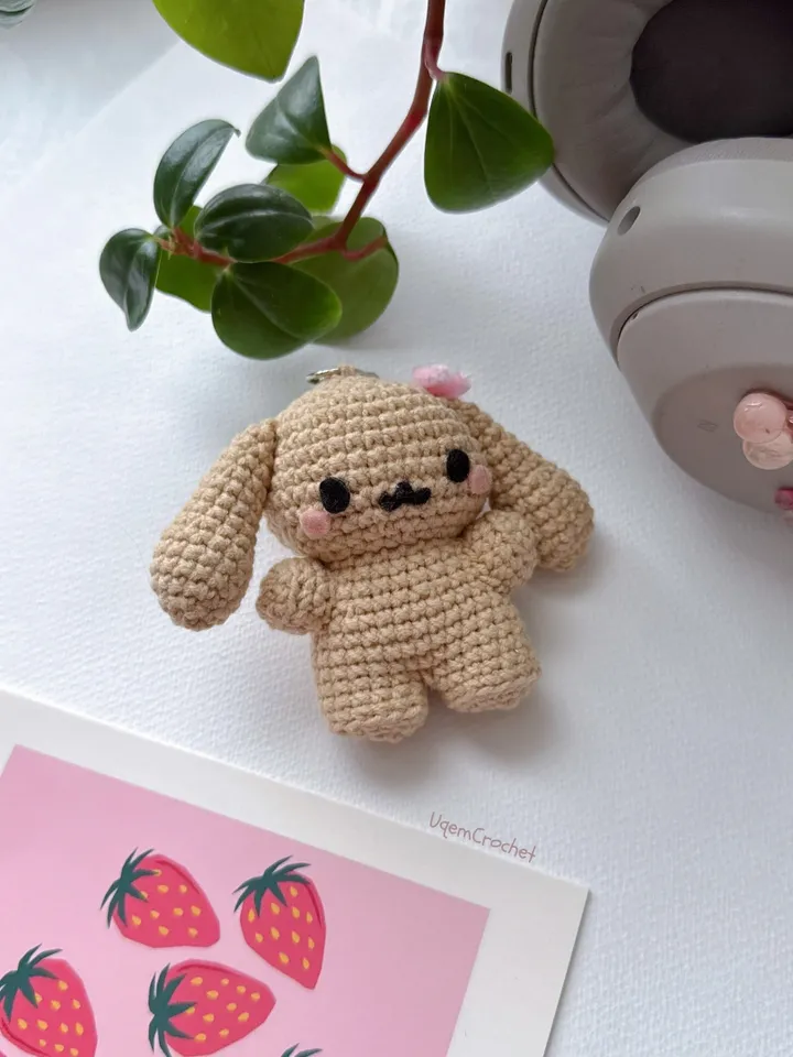 Crochet pattern cinnamoroll & mocha, PDF file, US terms, sanrio crochet keychain pattern