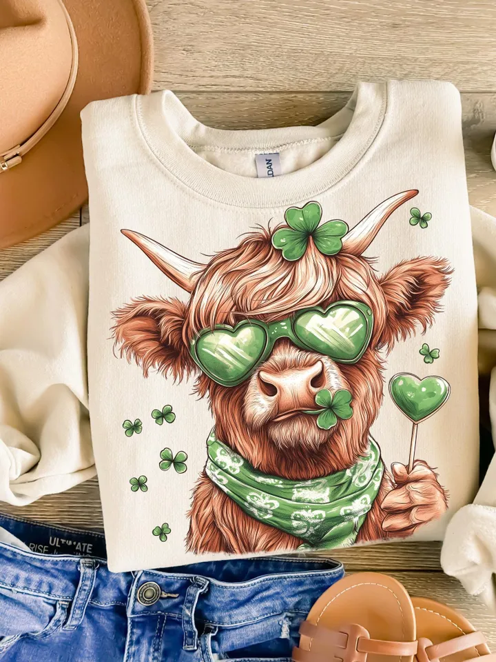 Highland Cow St. Patrick's Day Png, Retro St Patricks Day PNG, Coquette St Patty's Day png, Lucky PNG, St Patricks Coquette Png, Irish Png