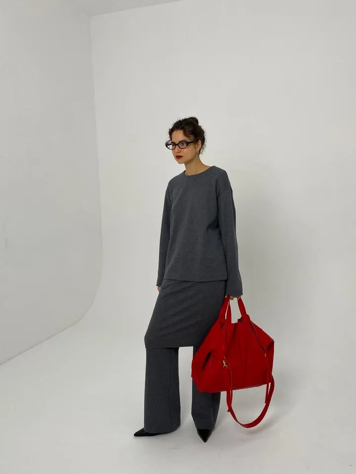 Genuine leather red oversize tote shopper triple handle big bag / everyday purse / handmade bags / designer bags / summer bag /