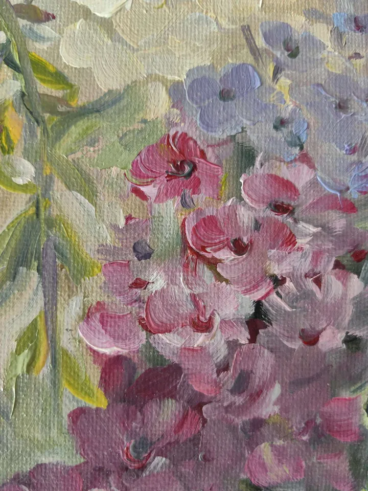 Phloxes Original Oil Painting Blossom Wall Art