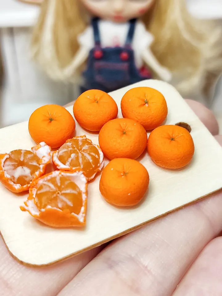 Fruits for dolls - Tangerines - Realistic mandarins - realistic miniature - food for dolls