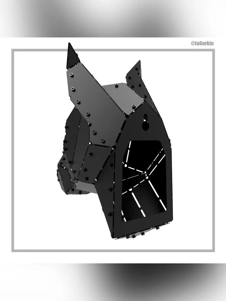 Sheet Metal Riveting Doberman Head Project (DXF, PDF)