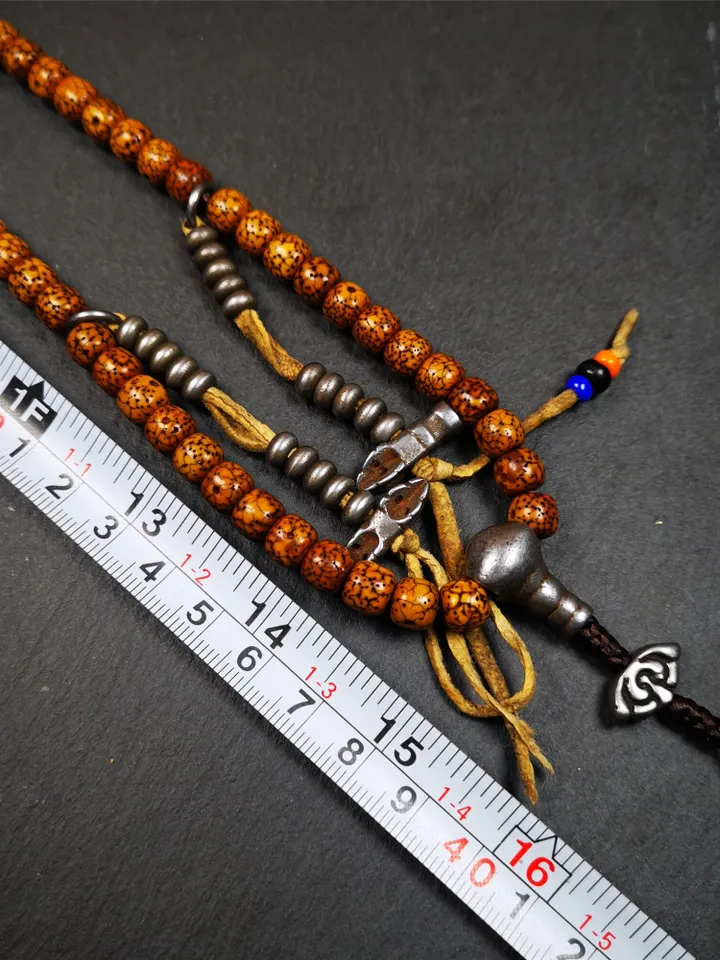 Gandhanra 108 Tibetan Lotus Seed Beads Mala,Prayer Beads Necklace,Rosary Beads for Meditation,Diameter 0.32&quot;, Circumference 30&quot;