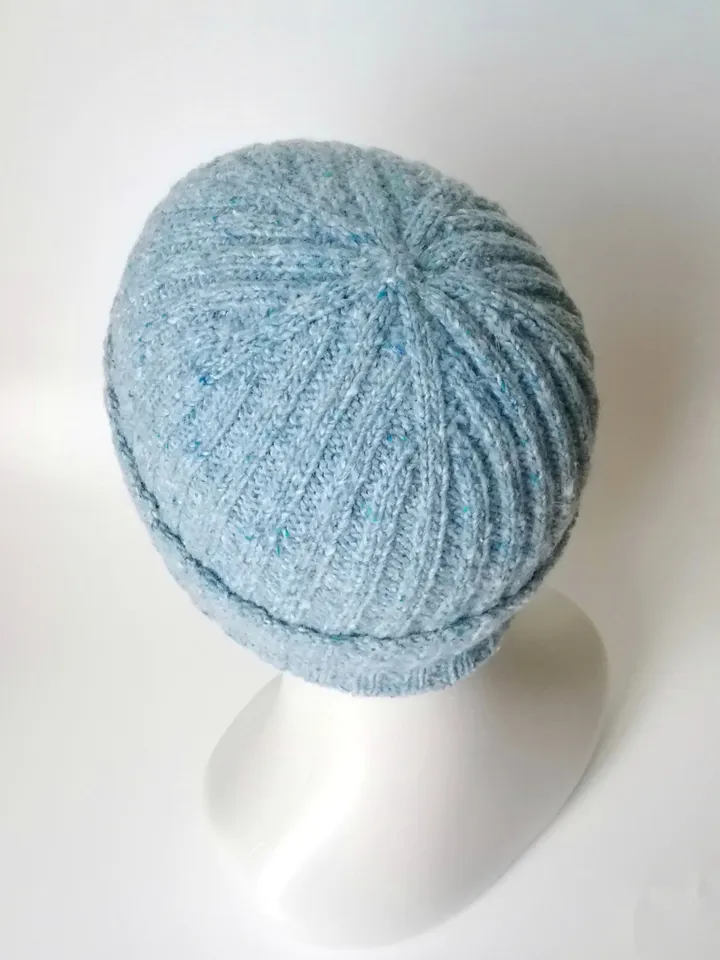 Handcrafted Merino Wool Light Blue Men's Beanies: Ribbed Knit, Seamless Comfort, Thoughtful Design, Exceptional Quality. FREE SHIPPING!