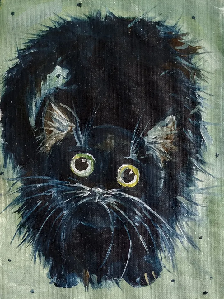 Oil painting "Fluffy Kitten"