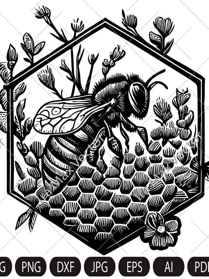 Bee,honey bee , bumble bee svg png jpg clip art Silhouette Cutting Machine cut file