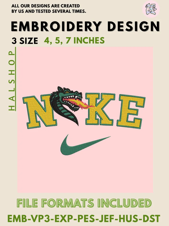NCAA UAB Blazers Nike Logo Embroidery File | Machine Embroidery Design | 3 Sizes, 6 Formats | NCAA Teams