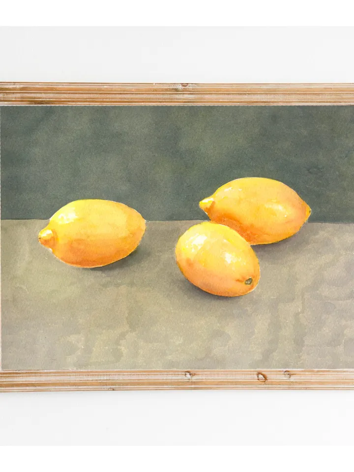 Lemons Still Life, Modern Citrus Art Print, Kitchen Decor, Lemon Wall Art, Minimalist Lemon Art, Lemon Wall Art, Abstract Art Print