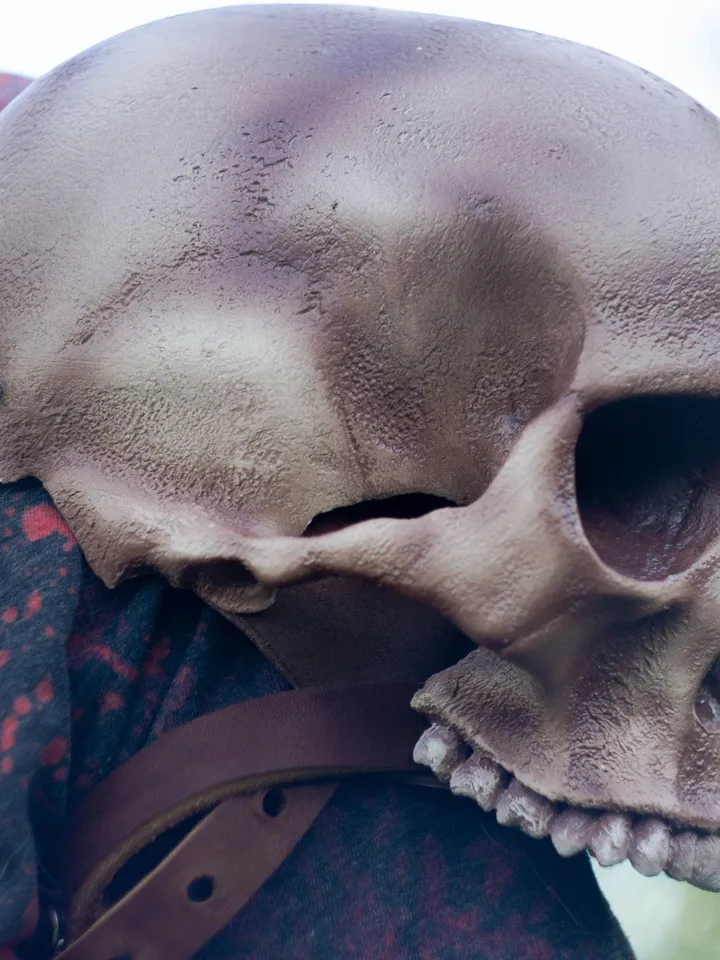 Skull Pauldrons, Human Skull Shoulder Pads, Fantasy Armor, Cosplay Armor, Celtic Leather Armor, Viking Armor, Larp Armor