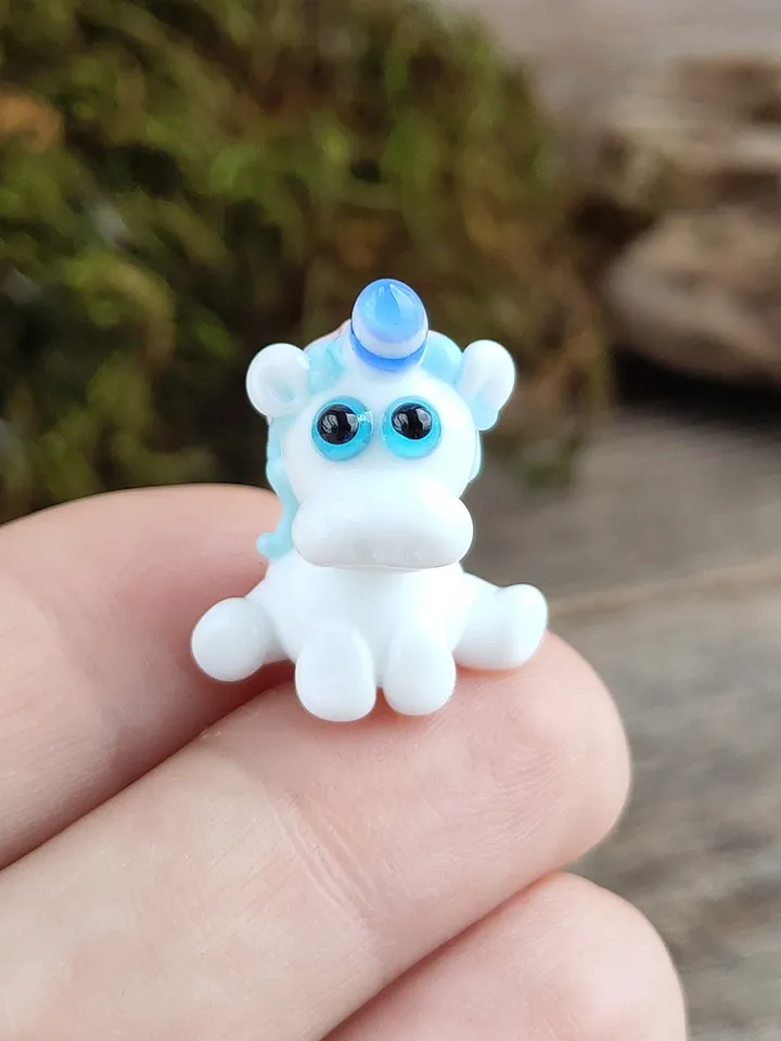 Tiny unicorn miniature, glass unicorn figurine, unicorn sculpture , unicorn totem or unicorn bead
