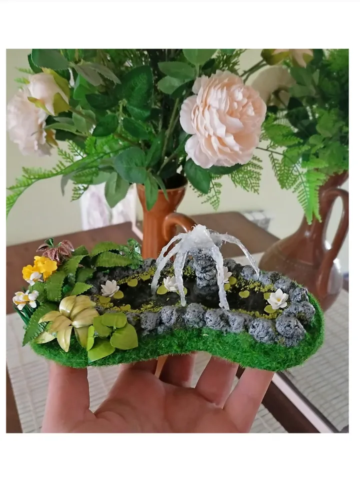 Pond for a dollhouse. Miniature pond.1:12 scale.
