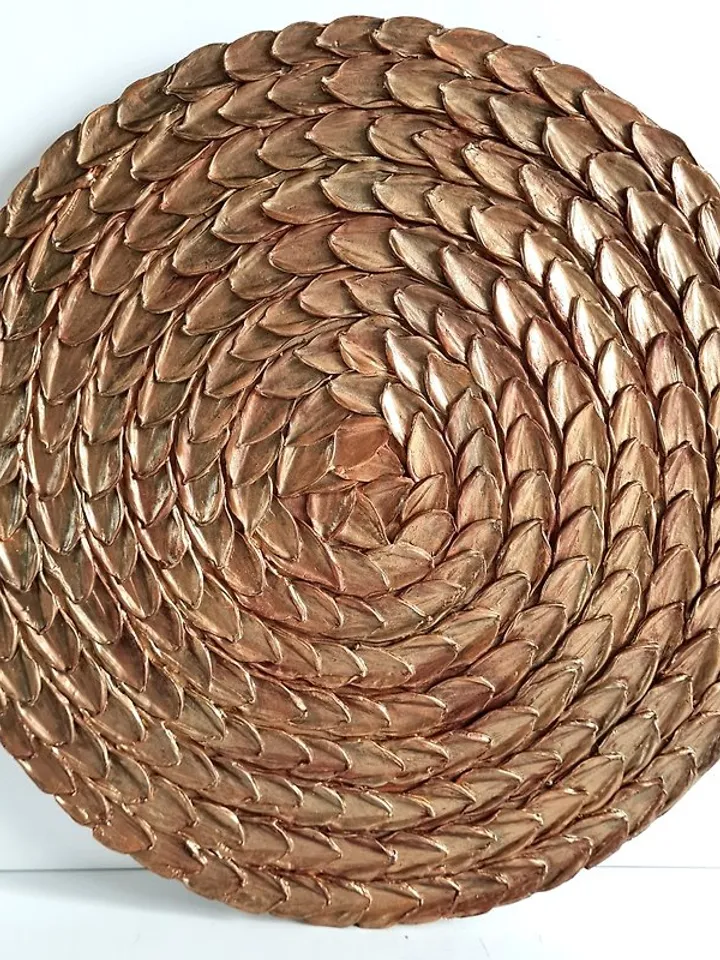 Bronze texture wall art 30 cm, Round wall decor, Abstract artwork, 3D Wall paint
