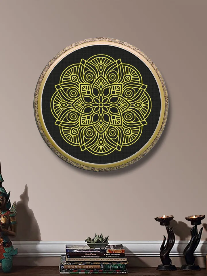Flower mandala blackwork pattern PDF download Mandala ornament Backstitch chart, Blackwork mandala embroidery PDF, Mandala cross stitch #W36