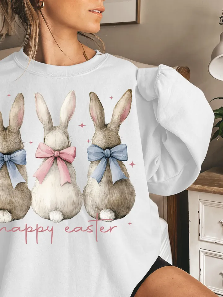 Happy Easter PNG, Coquette Easter Bunny Png, Retro Easter Png Cute Easter Day Shirt Design, Trendy Easter Day Png, Sublimation, Digital