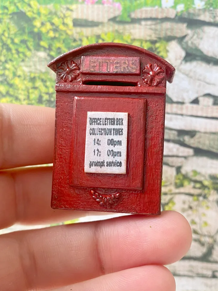 Miniature mailbox. Dollhouse miniature. Puppet miniature. 1:12.