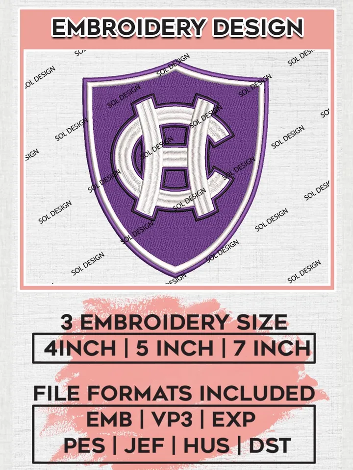 NCAA Holy Cross Crusaders Logo Machine Embroidery Design, NCAA Holy Cross Crusaders Embroidery Design Design files, NCAA Team Embroidery Designs, NCAA Machine Embroidery Designs, Digital Download
