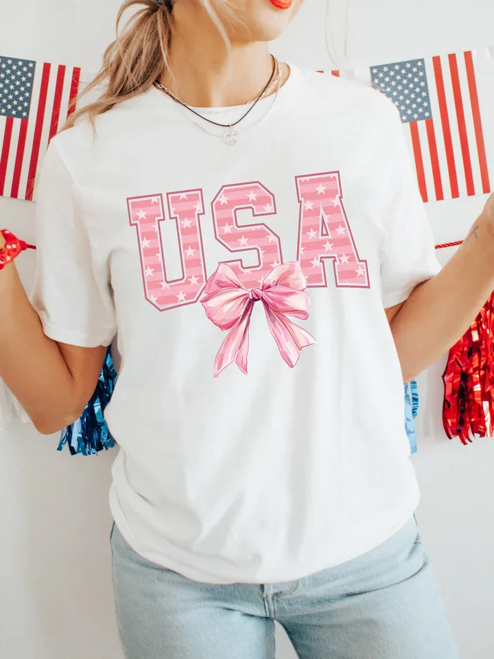USA png, Coquette American Girly png, Coquette Bow png, 4th of July sublimation, America Png, Freedom, American Flag sublimation, American