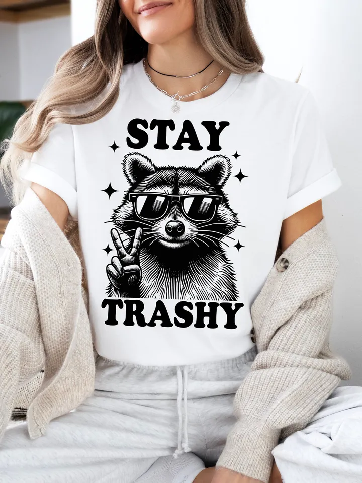 Stay Trashy svg Png, Funny Stay Trashy Raccoons Opossums Squad Team Trash Png svg,Trashy Raccoons Opossums Squad Team Trash Png, Retro